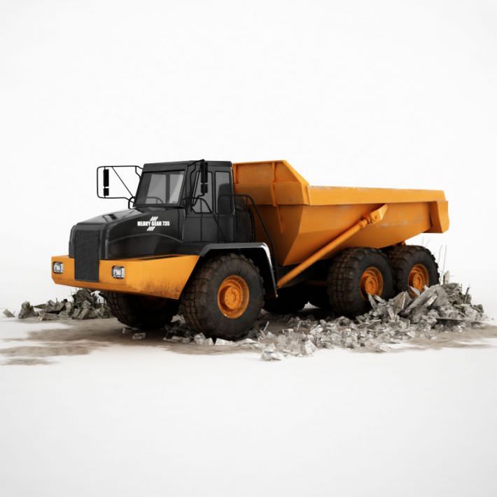 Black And Yellow Industrial Dump Truck