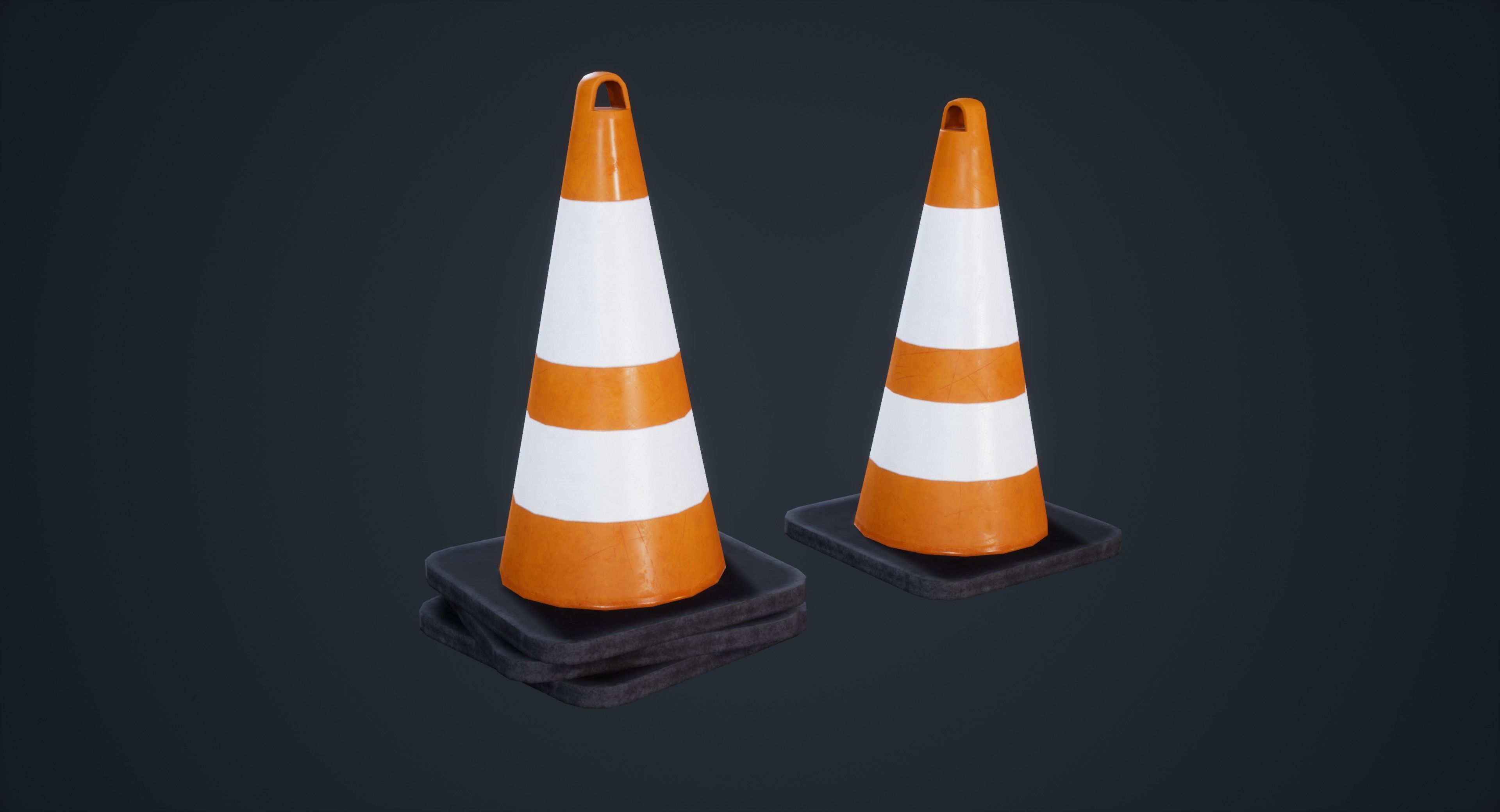 Traffic Props Low-poly 3D model_8
