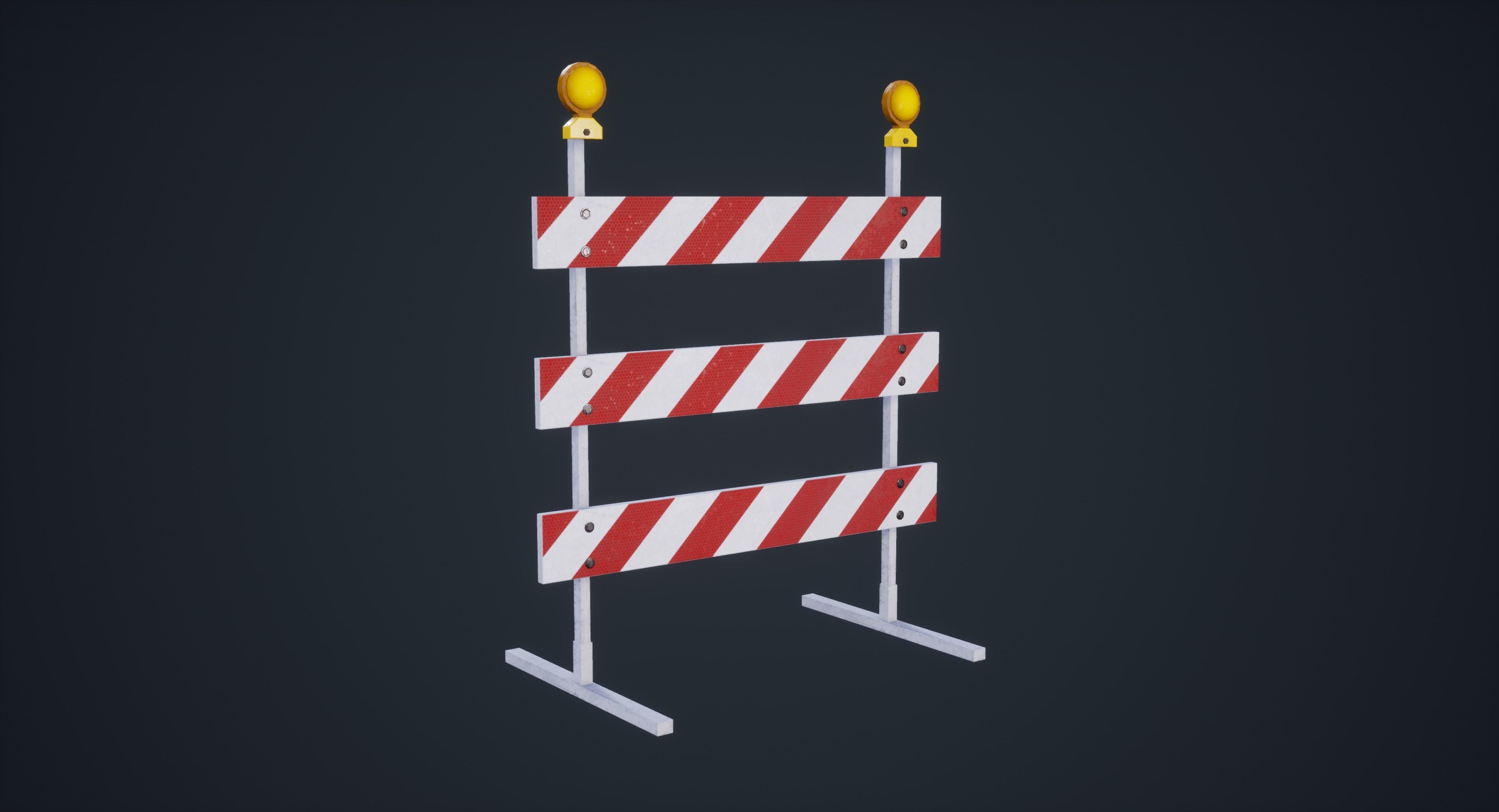 Traffic Props Low-poly 3D model_4