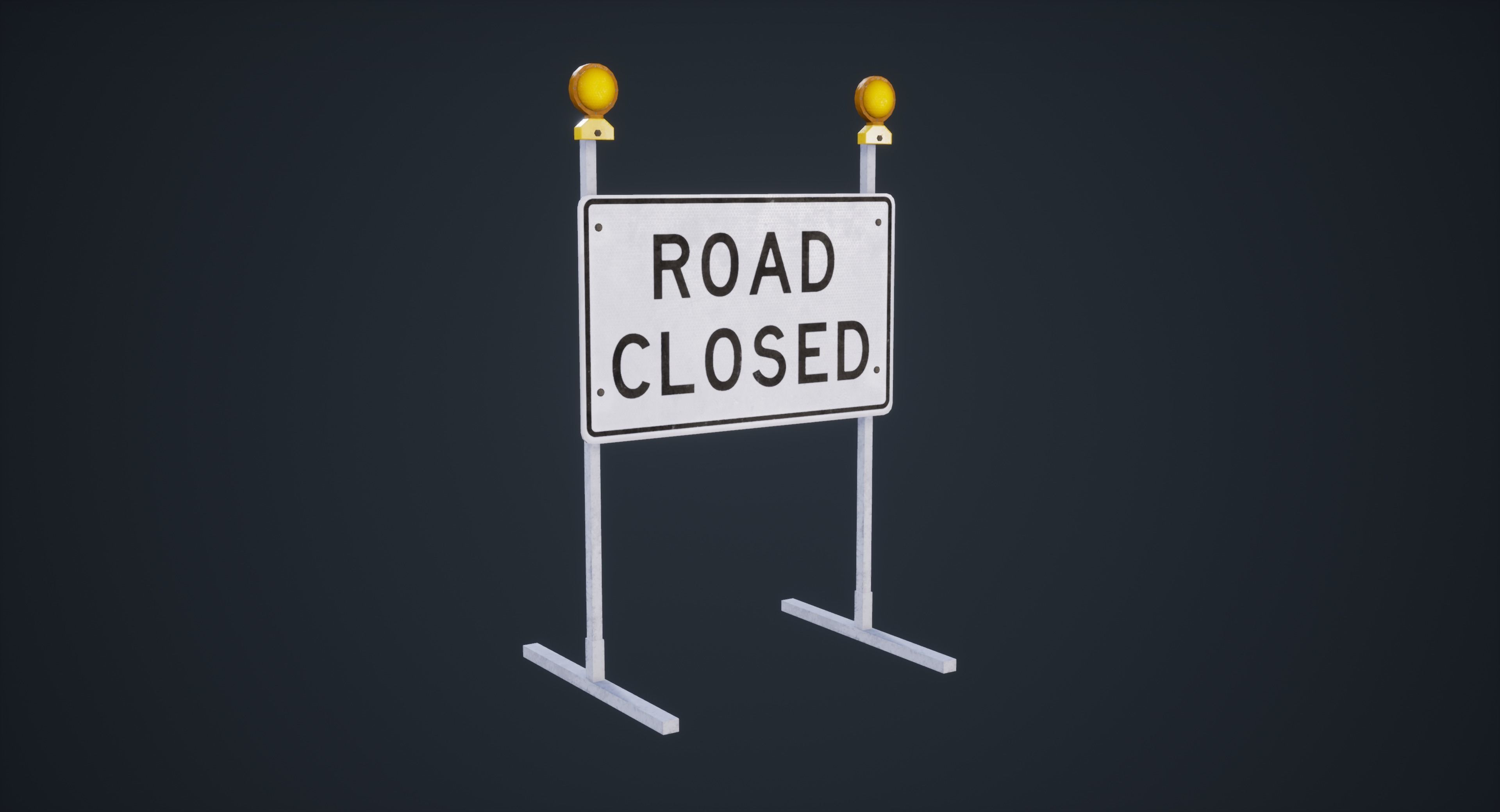 Traffic Props Low-poly 3D model_5