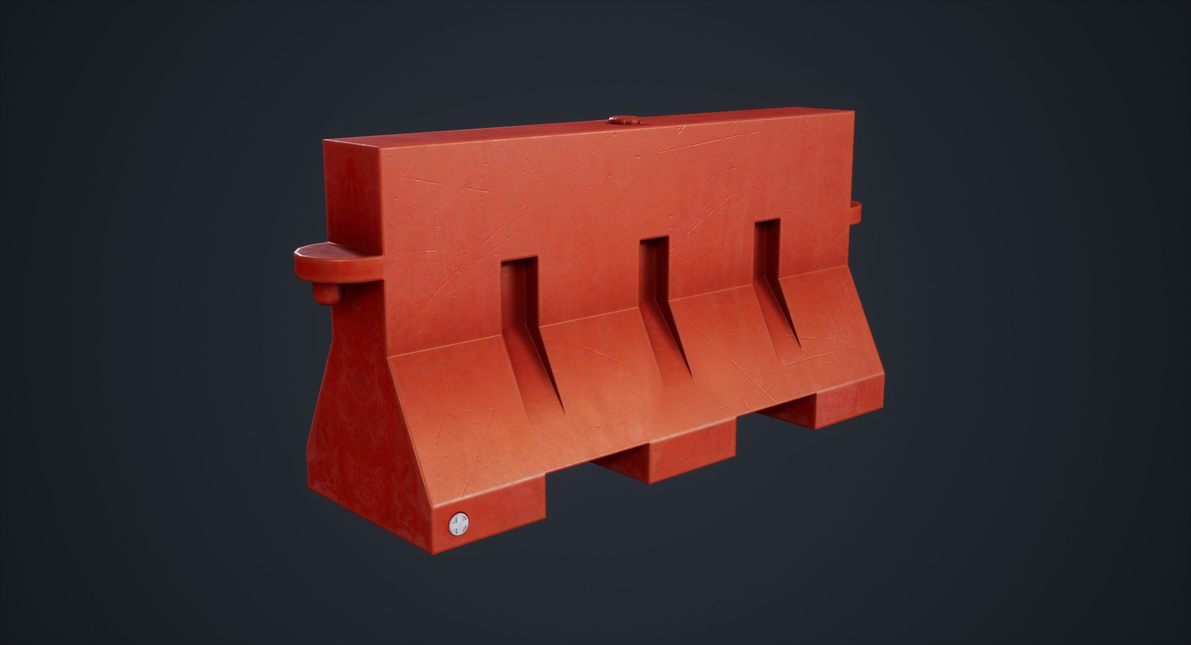 Traffic Props Low-poly 3D model_2