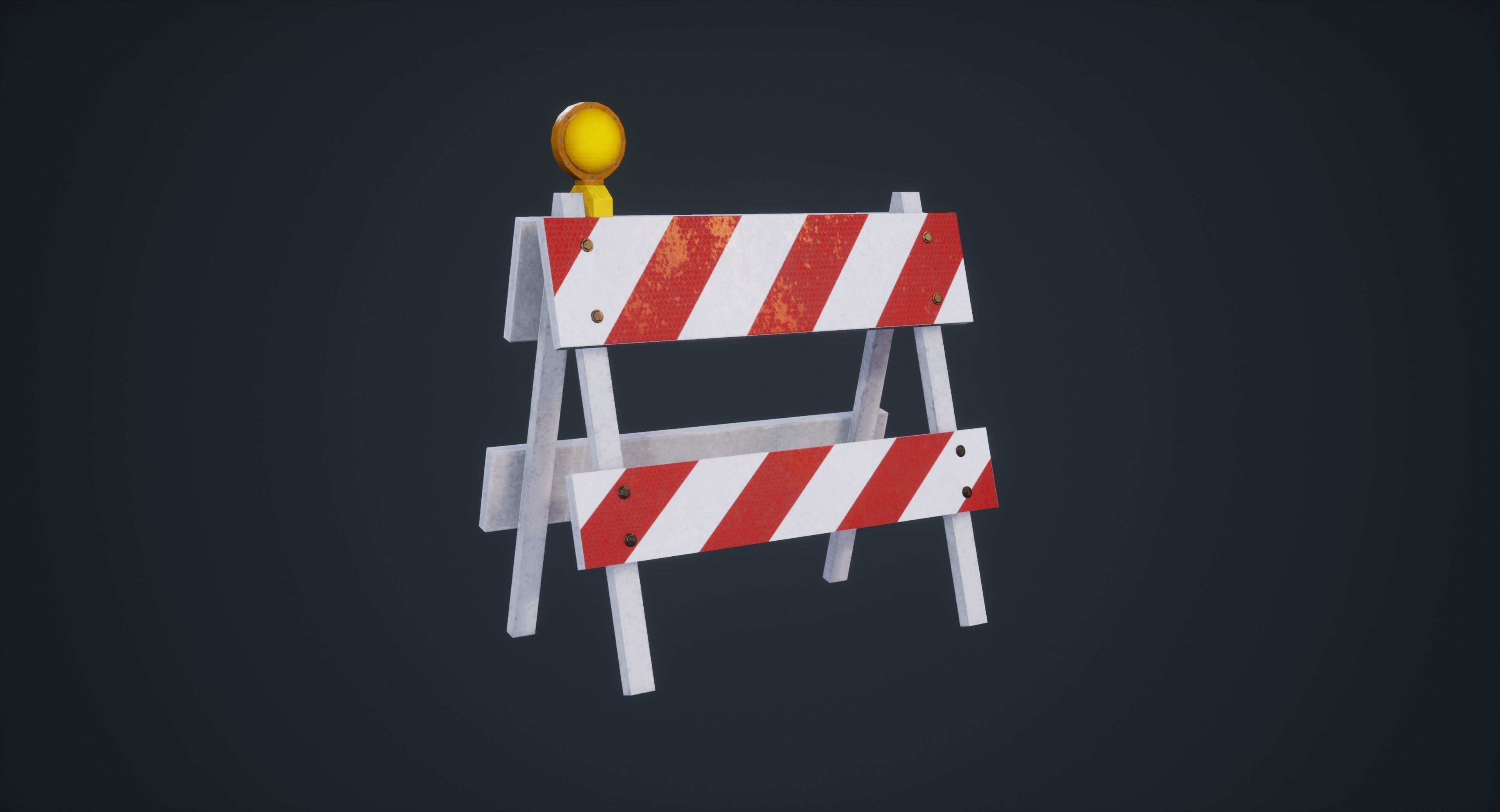Traffic Props Low-poly 3D model_6