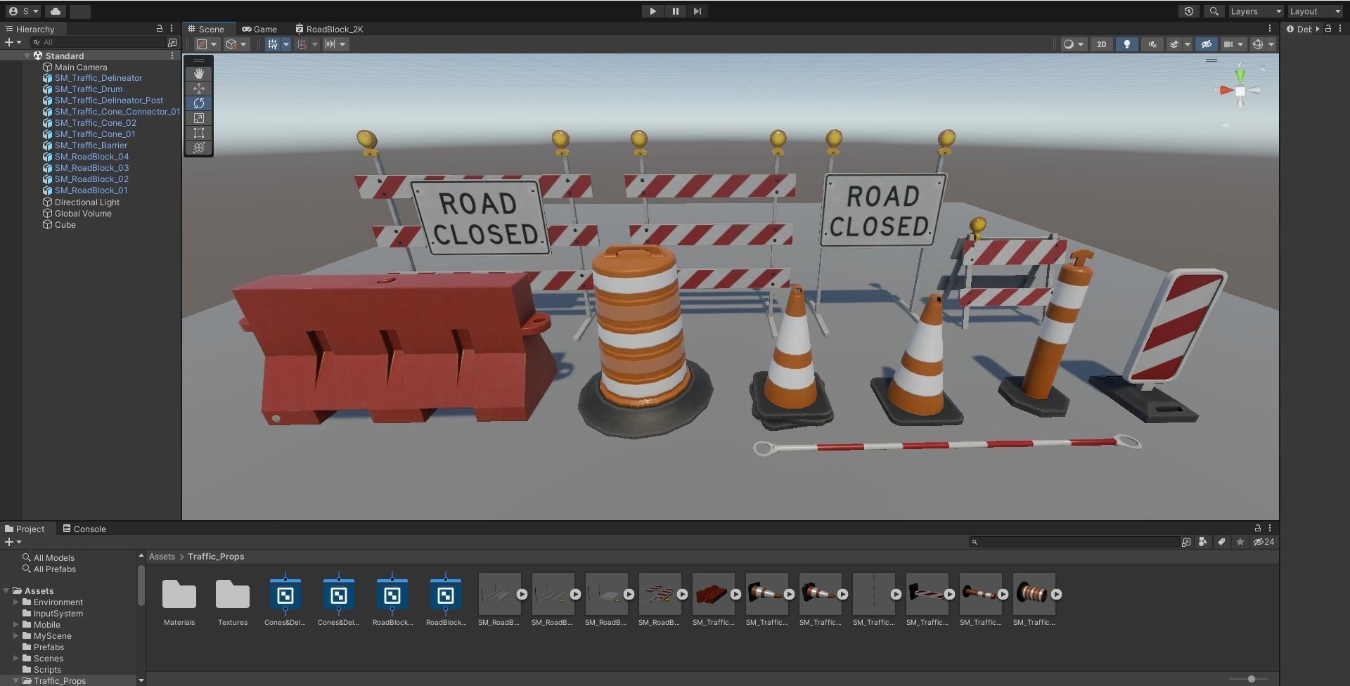 Traffic Props Low-poly 3D model_12