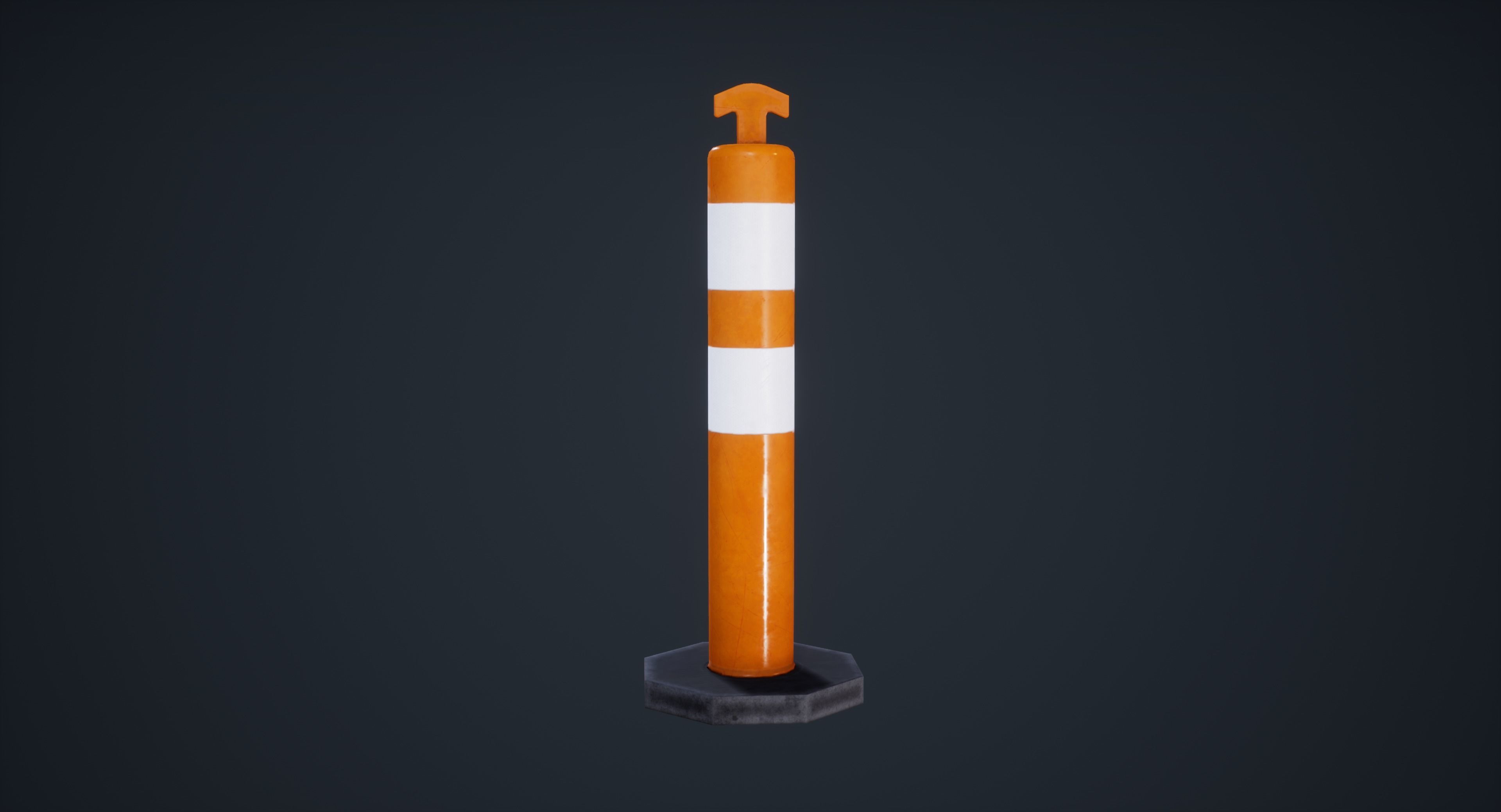 Traffic Props Low-poly 3D model_9