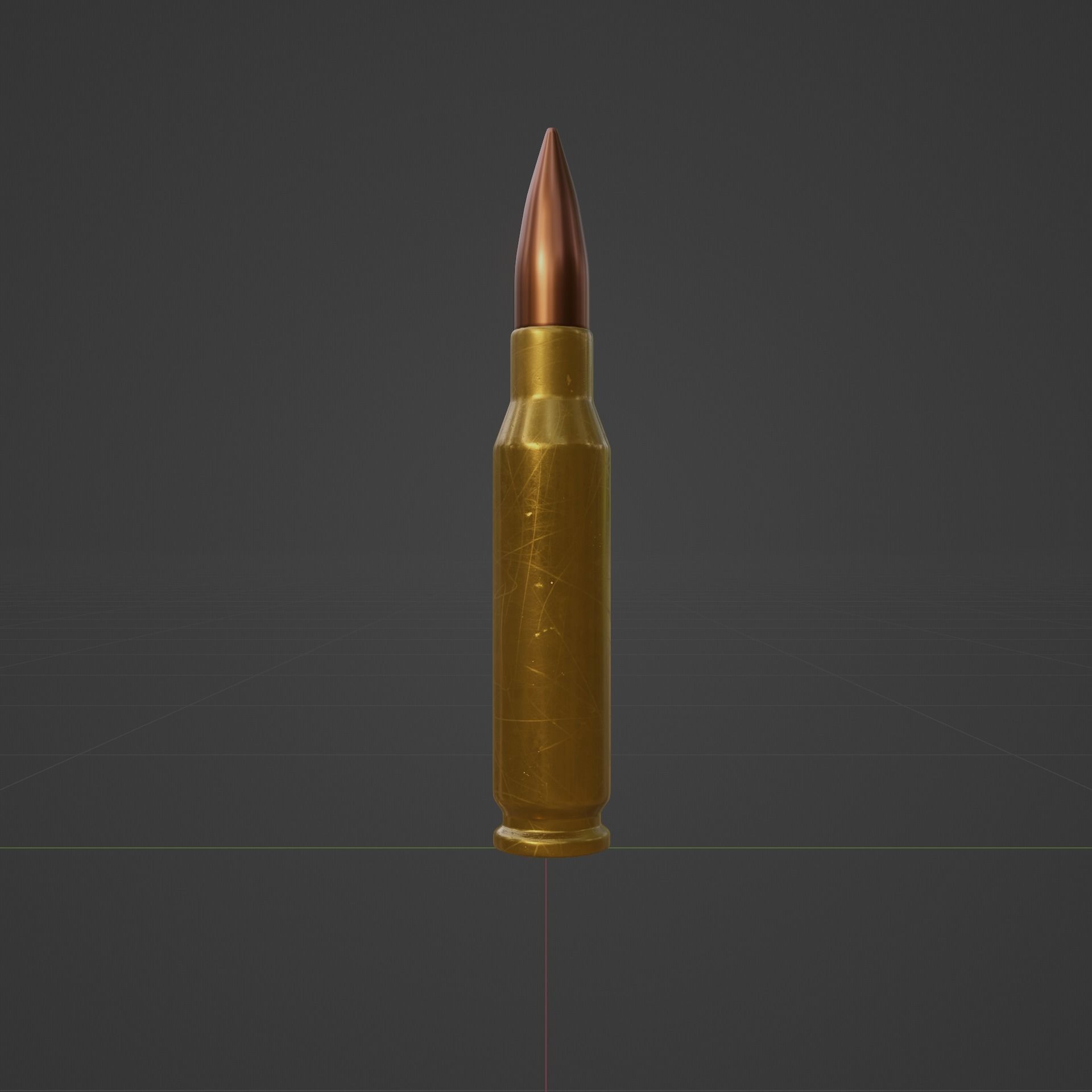 762 mm Bullet High Poly Free 3D model_1