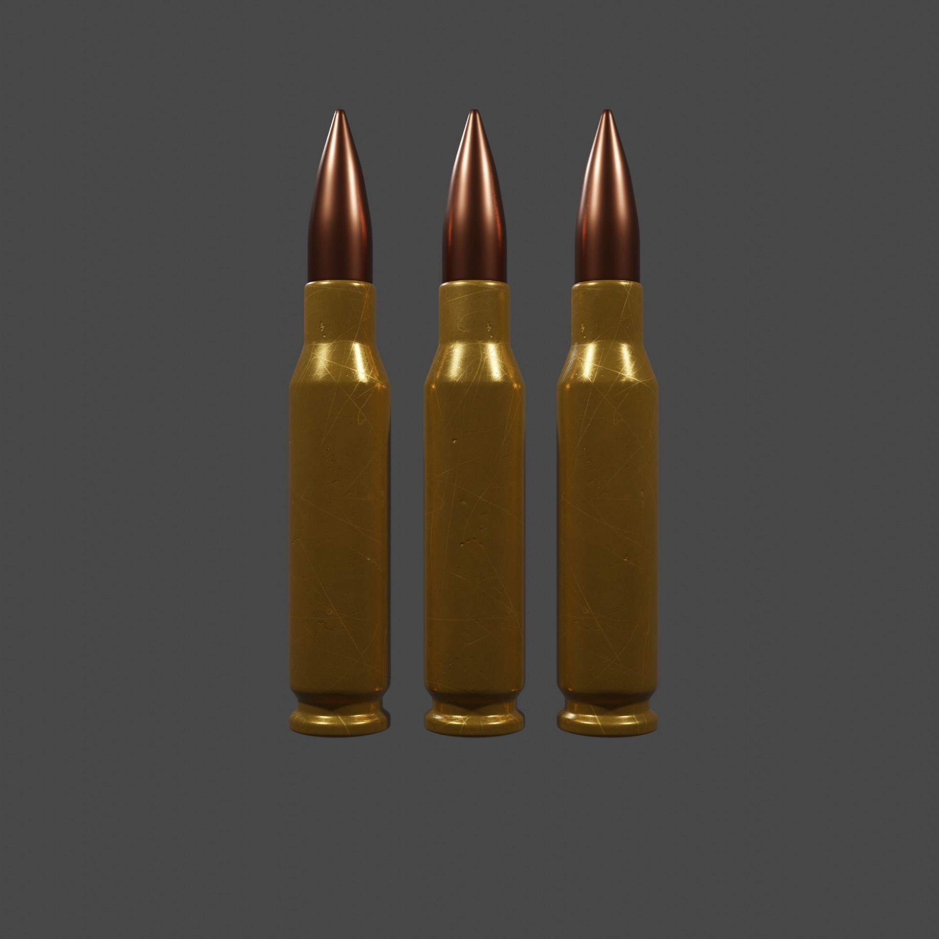 762 mm Bullet High Poly Free 3D model_2