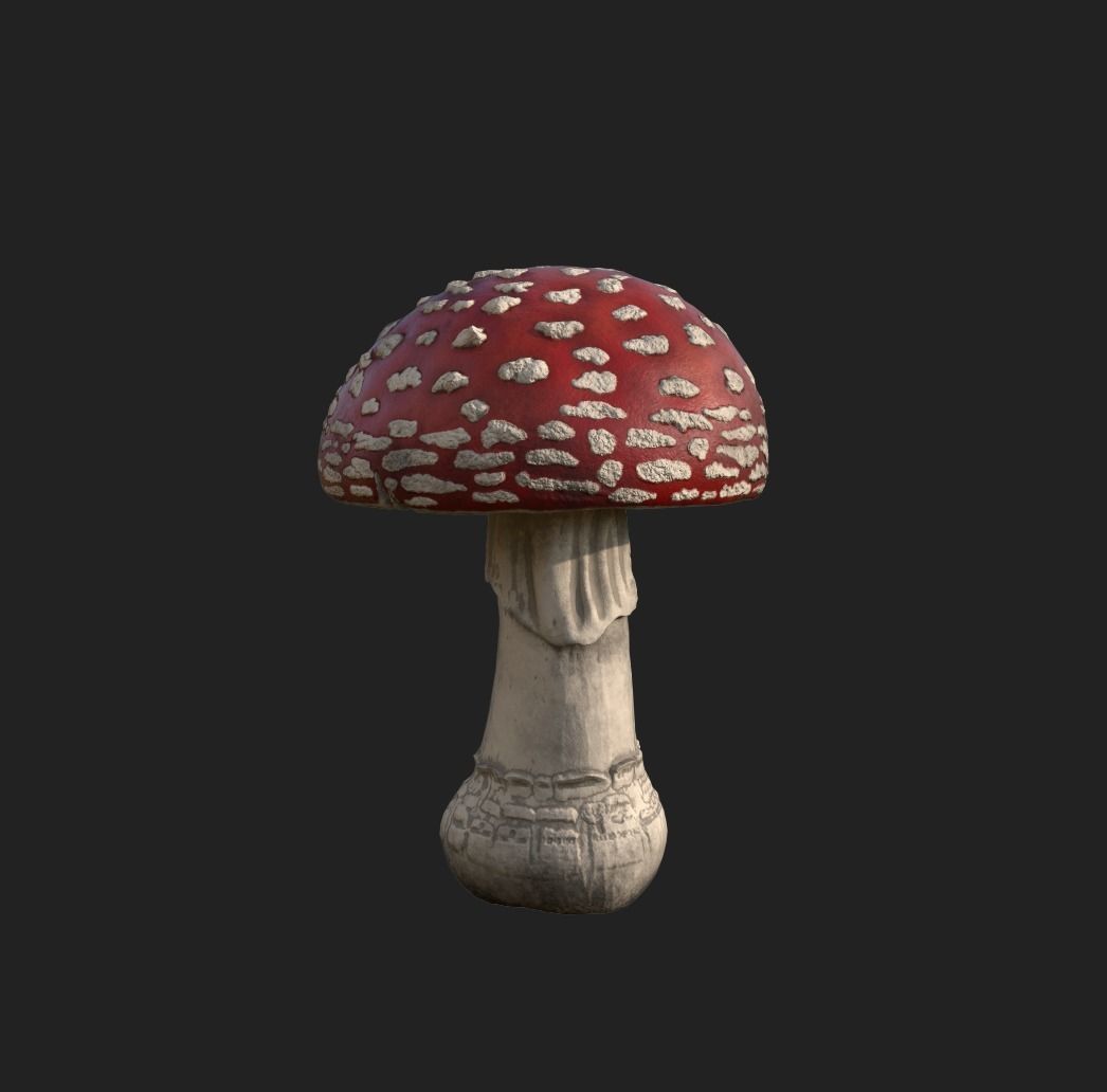 Amanita mushroom Low-poly 3D model_4
