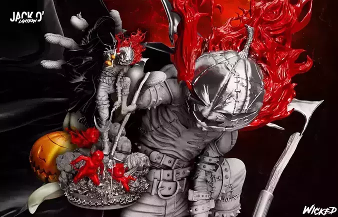 Wicked Marvel Jack O Lantern Sculpture 3D print model