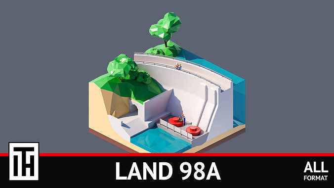 land 98A Low-poly 3D model