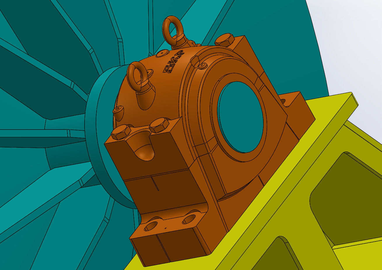 DECORATIVE STONE ROUNDING MILL ELECTRIC MOTOR AND REDUCER 3D model_15