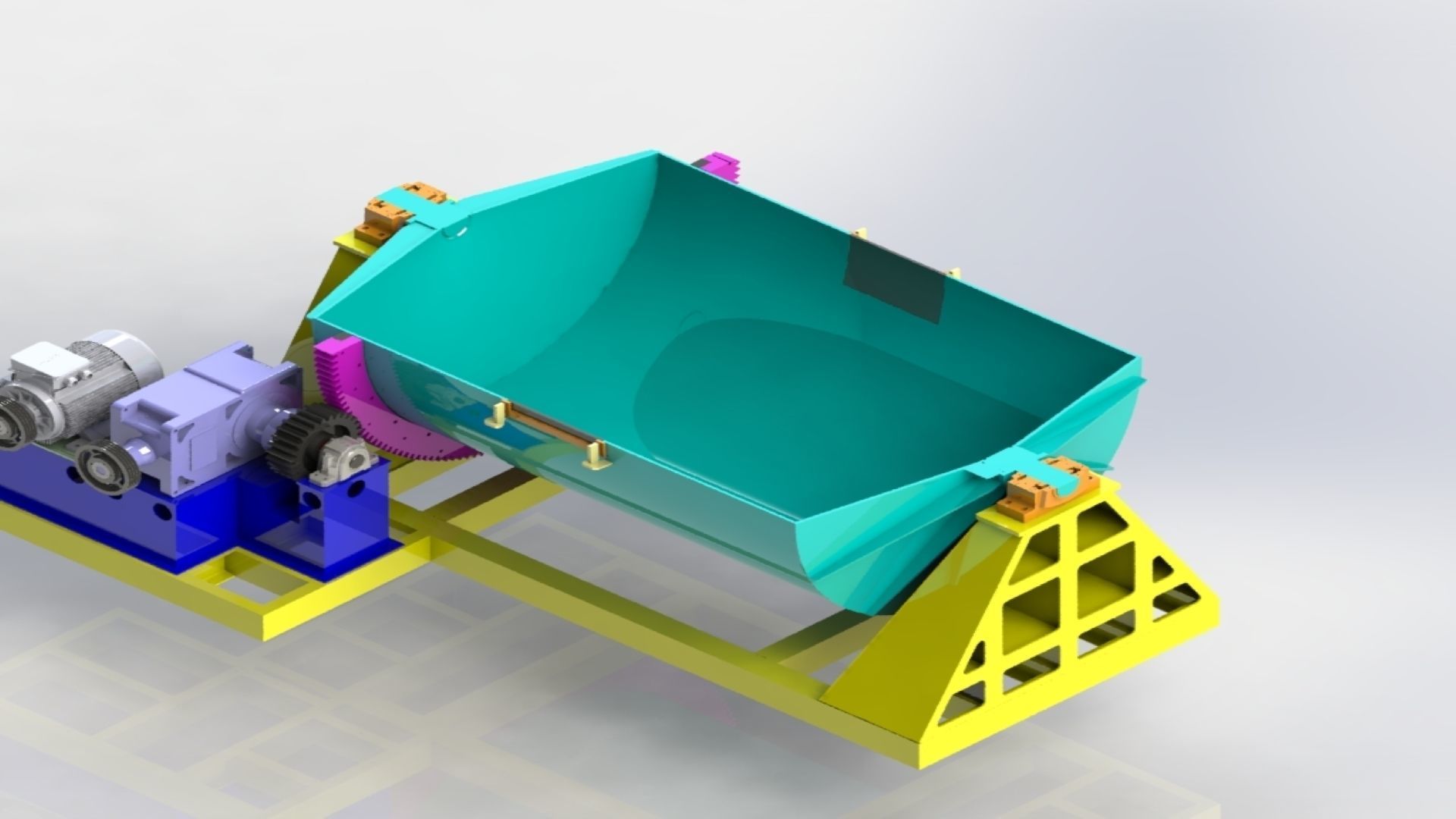 DECORATIVE STONE ROUNDING MILL ELECTRIC MOTOR AND REDUCER 3D model_10