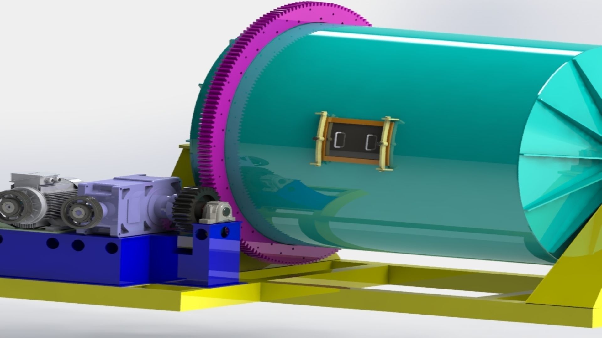 DECORATIVE STONE ROUNDING MILL ELECTRIC MOTOR AND REDUCER 3D model_6