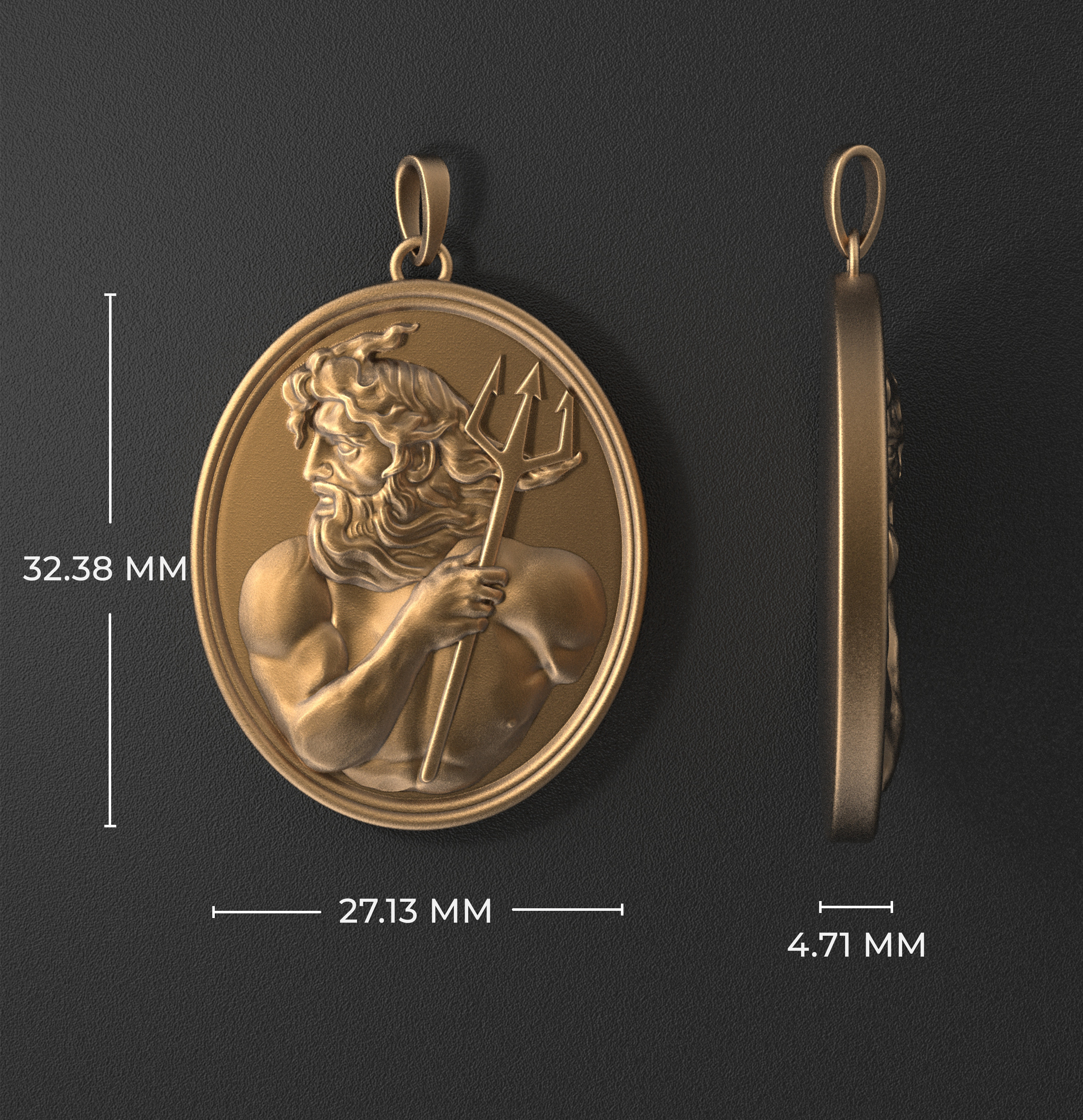 Poseidon Pendant 3D print model_1