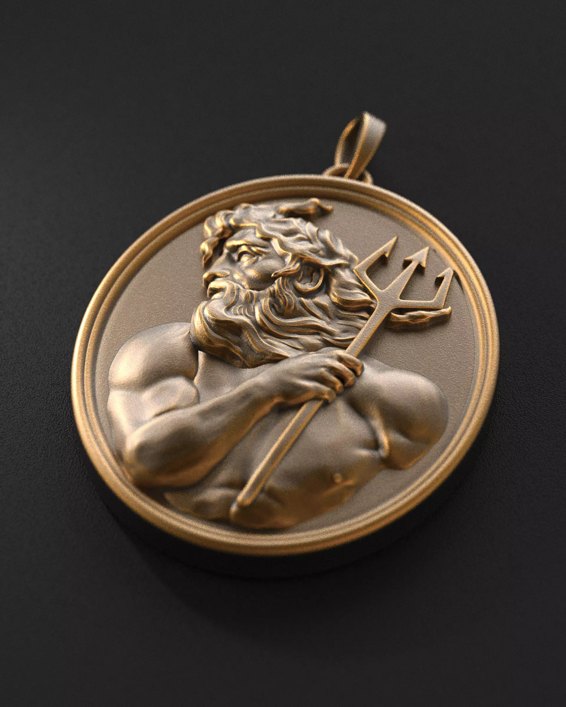 Poseidon Pendant 3D print model_0