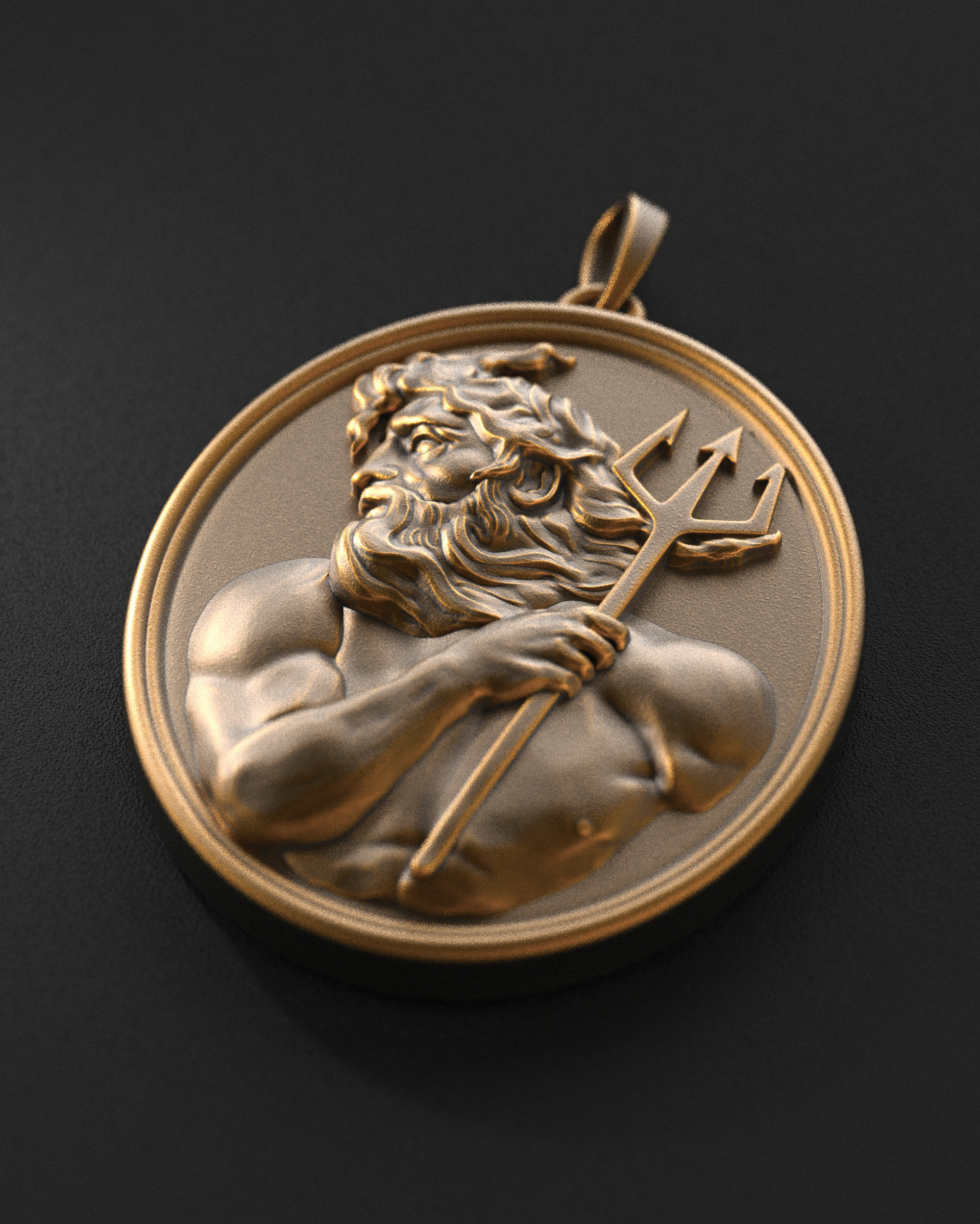 Poseidon Pendant 3D print model_7