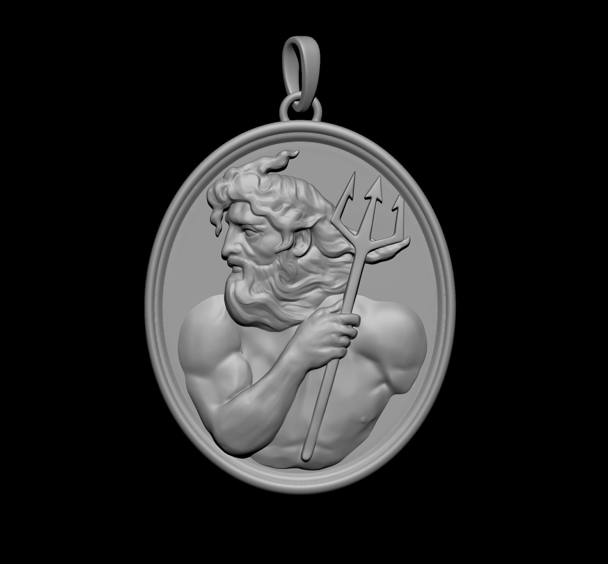 Poseidon Pendant 3D print model_5