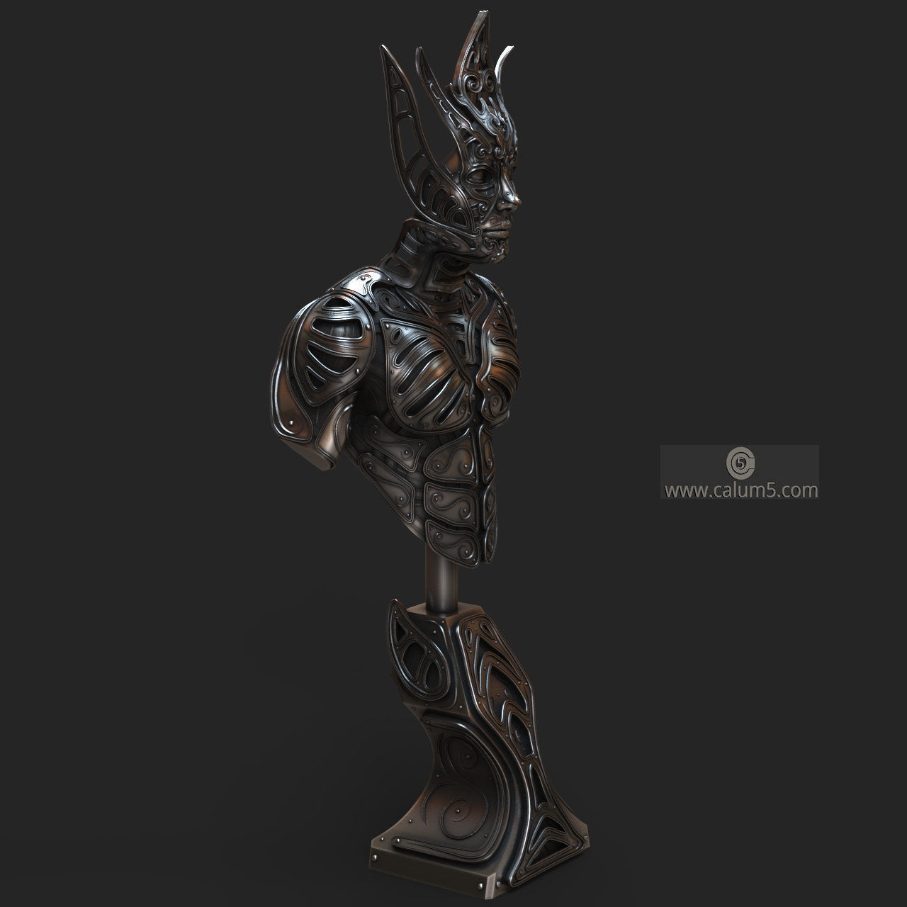 Elvden bust  3D print model_11