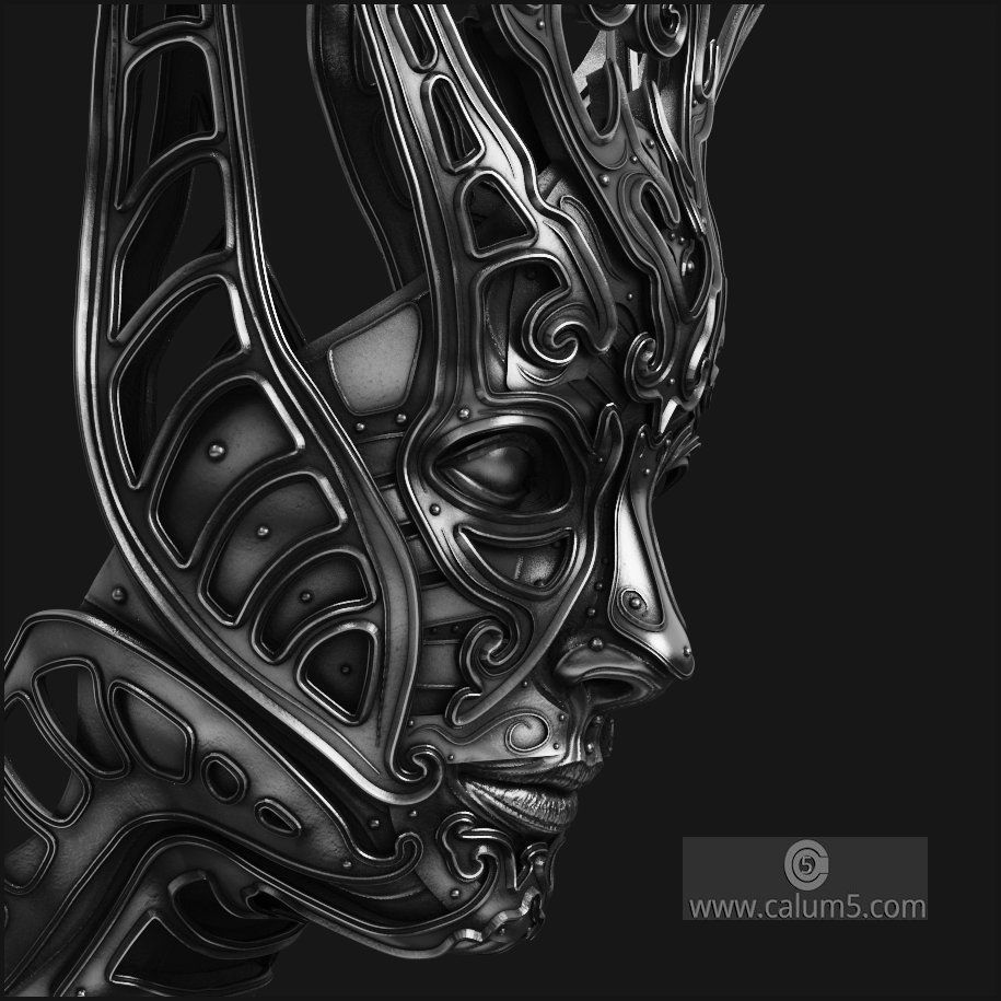 Elvden bust  3D print model_24