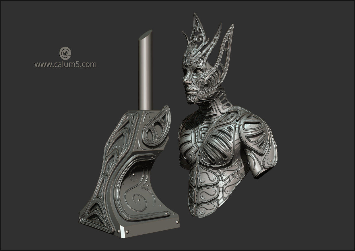 Elvden bust  3D print model_15
