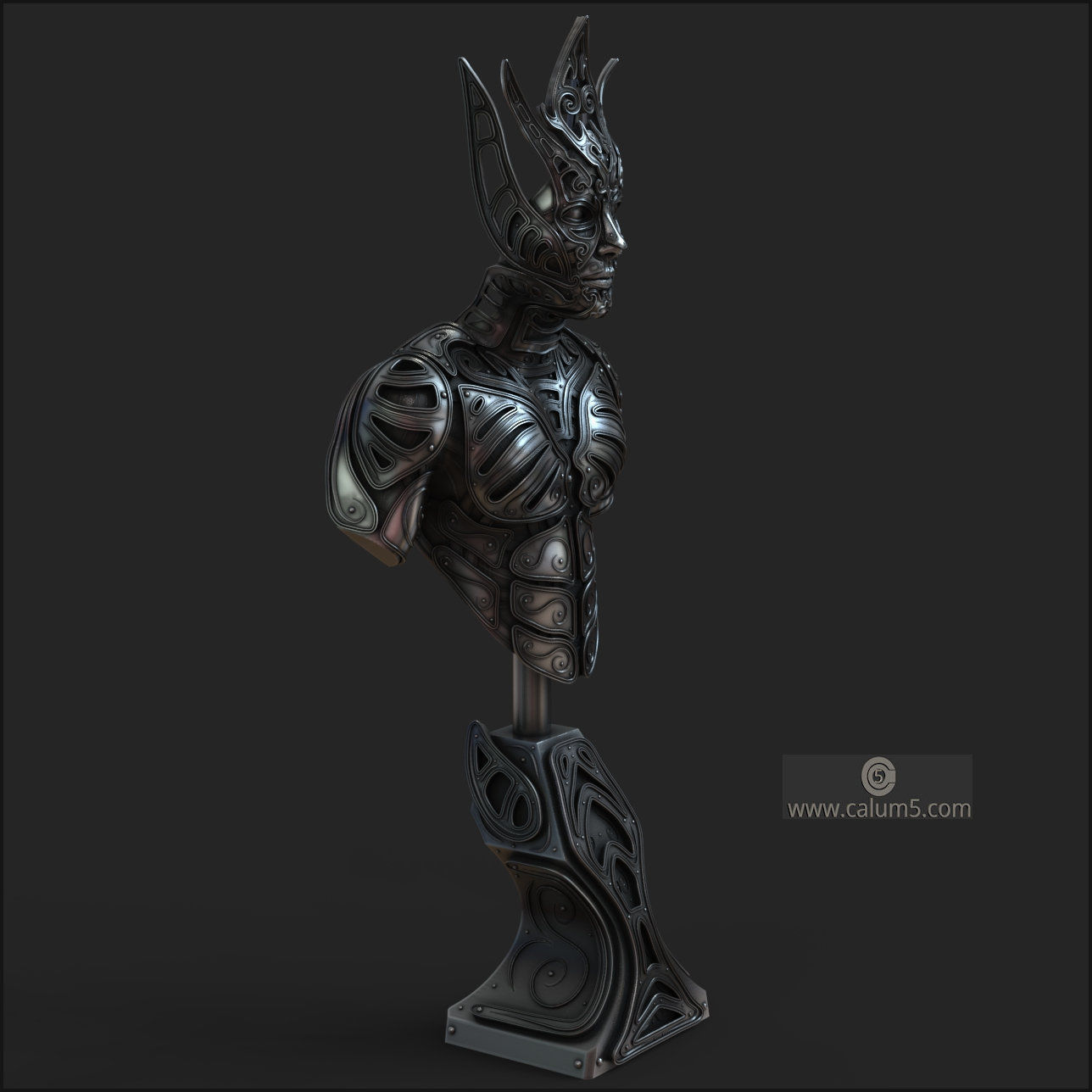 Elvden bust  3D print model_12