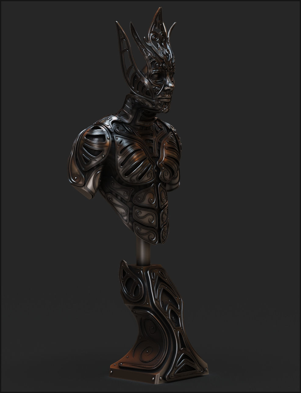 Elvden bust  3D print model_9