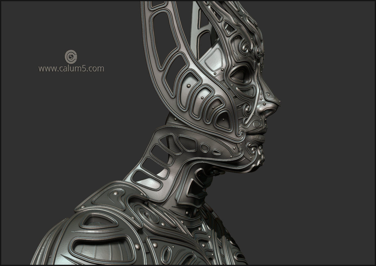 Elvden bust  3D print model_22