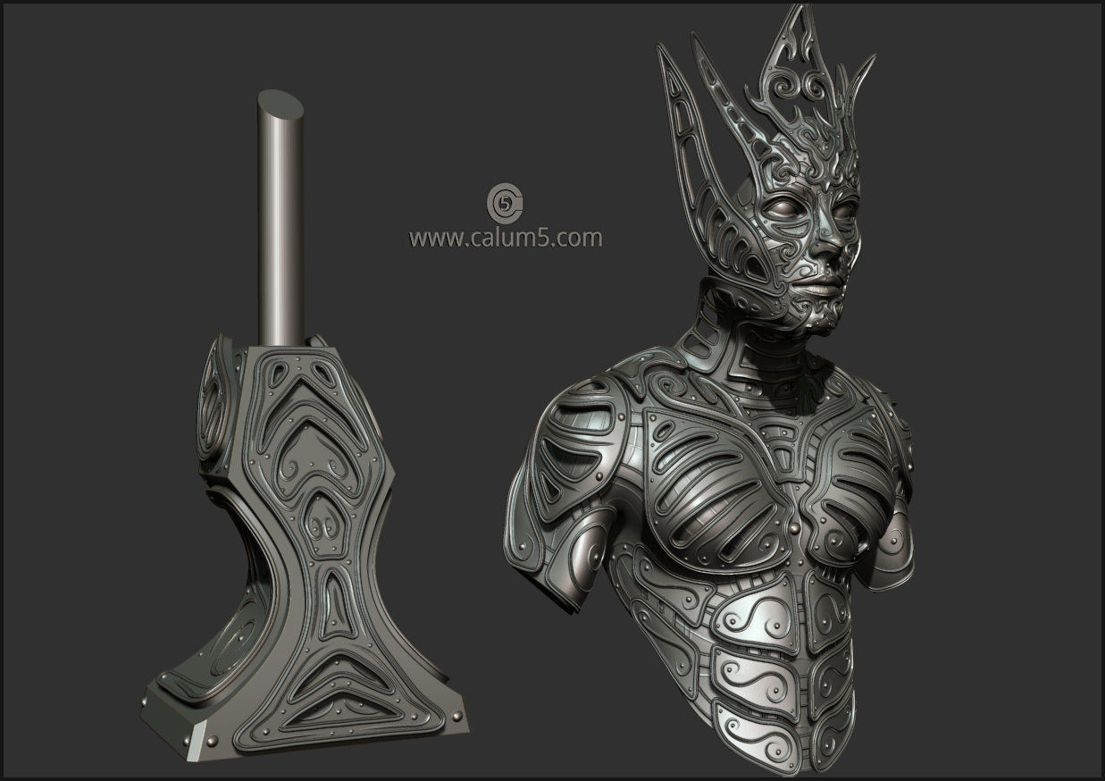 Elvden bust  3D print model_16