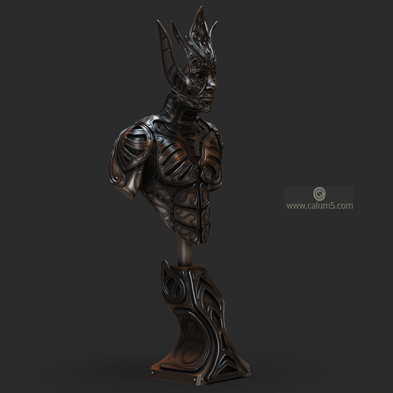 Elvden bust  3D print model_10