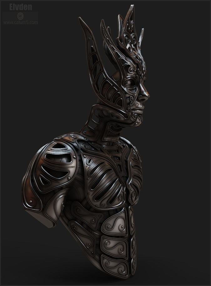 Elvden bust  3D print model_4