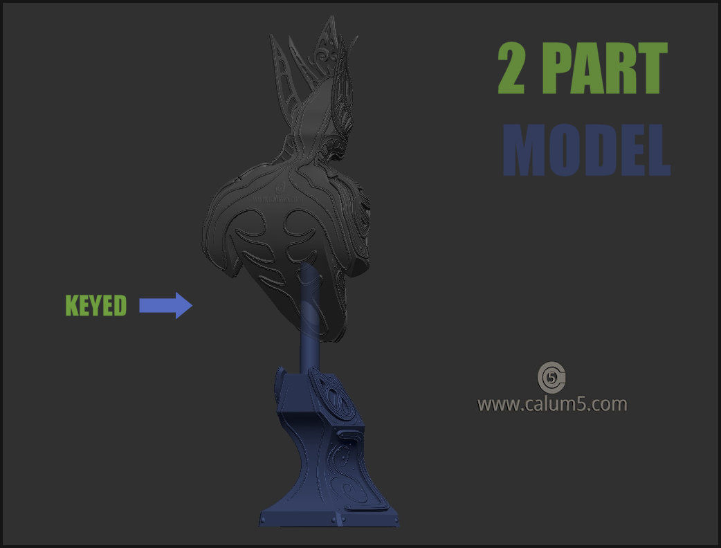 Elvden bust  3D print model_20