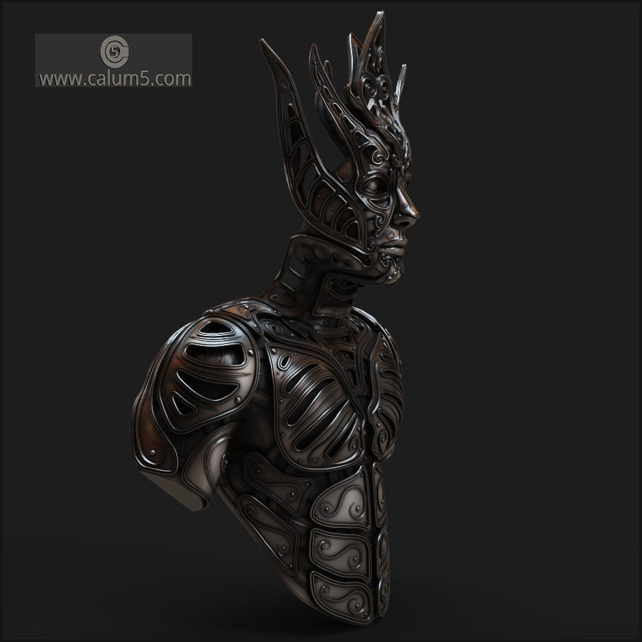 Elvden bust  3D print model_8