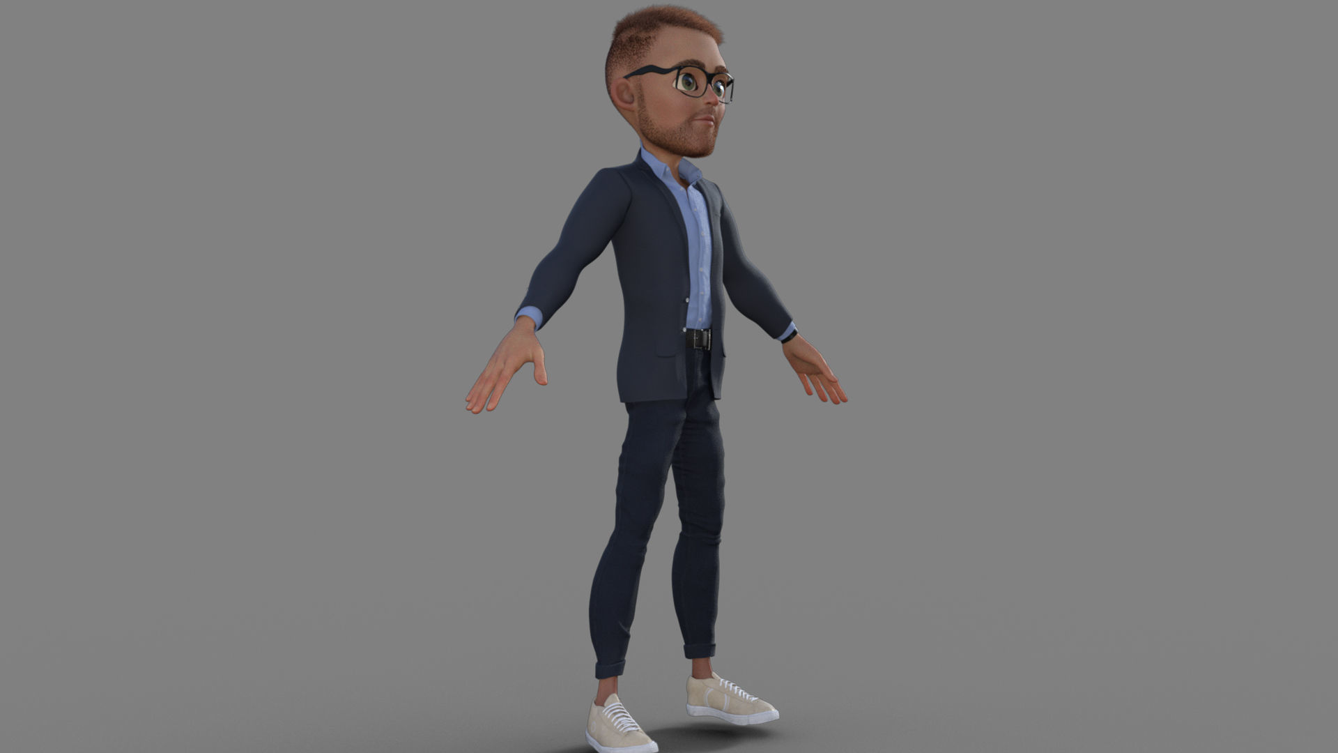 3D Cartoon Character Businessman 3D model_7