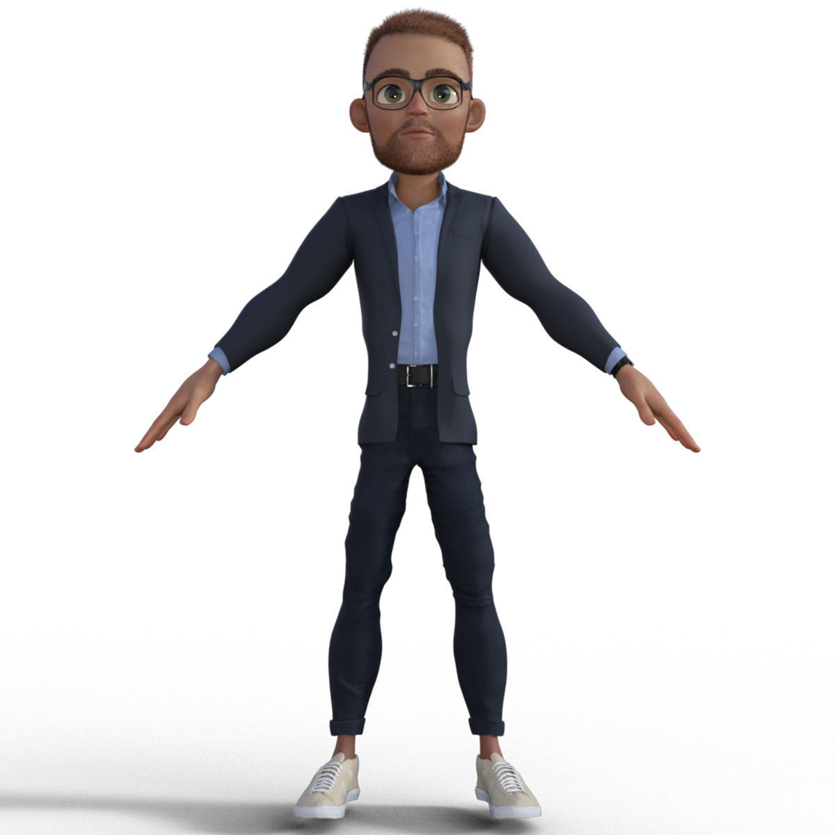 3D Cartoon Character Businessman 3D model_9
