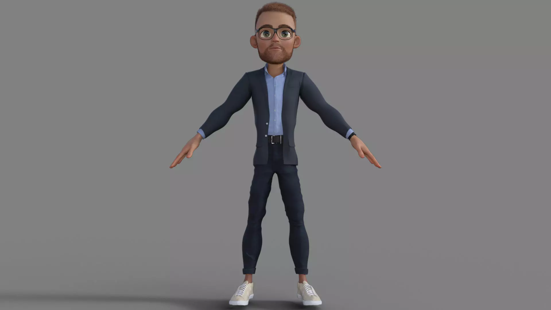 3D Cartoon Character Businessman 3D model_0