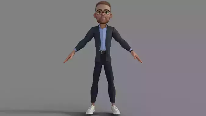 3D Cartoon Character Businessman