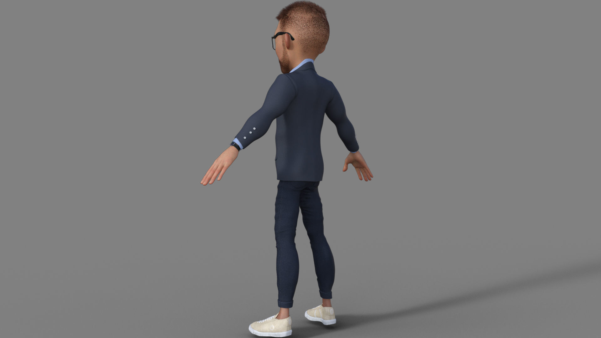 3D Cartoon Character Businessman 3D model_3
