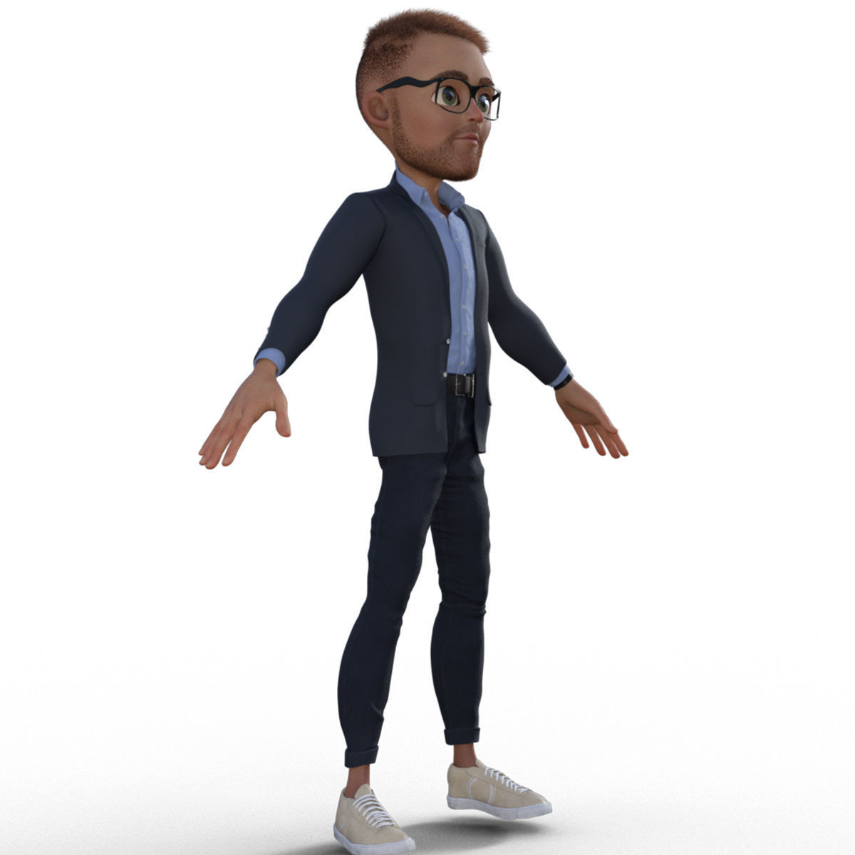 3D Cartoon Character Businessman 3D model_10