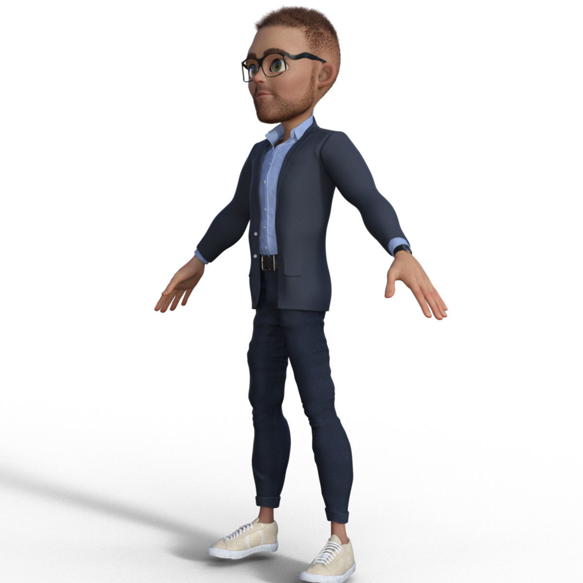 3D Cartoon Character Businessman 3D model_13