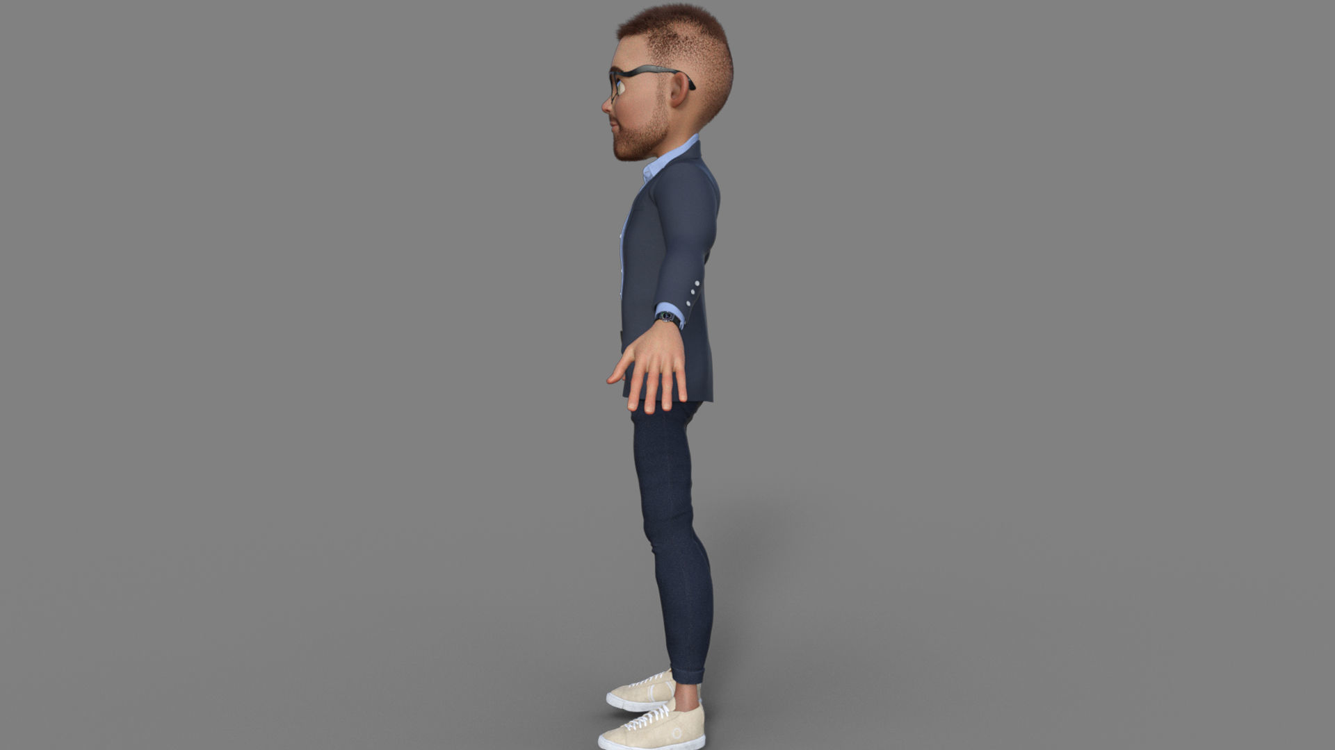 3D Cartoon Character Businessman 3D model_2