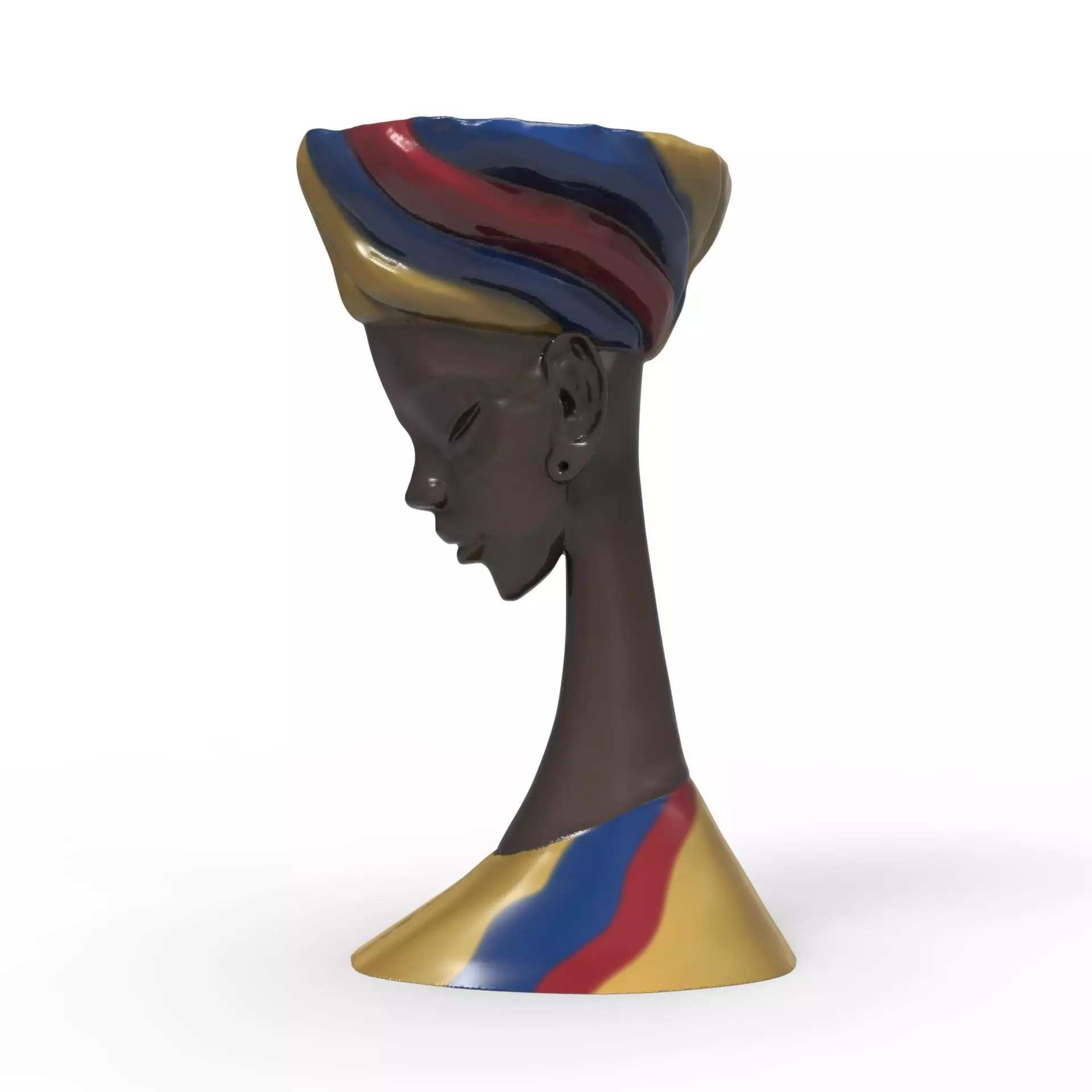 African Woman - Palenquera de Cartagena - STL for 3D printing 3D print model_0