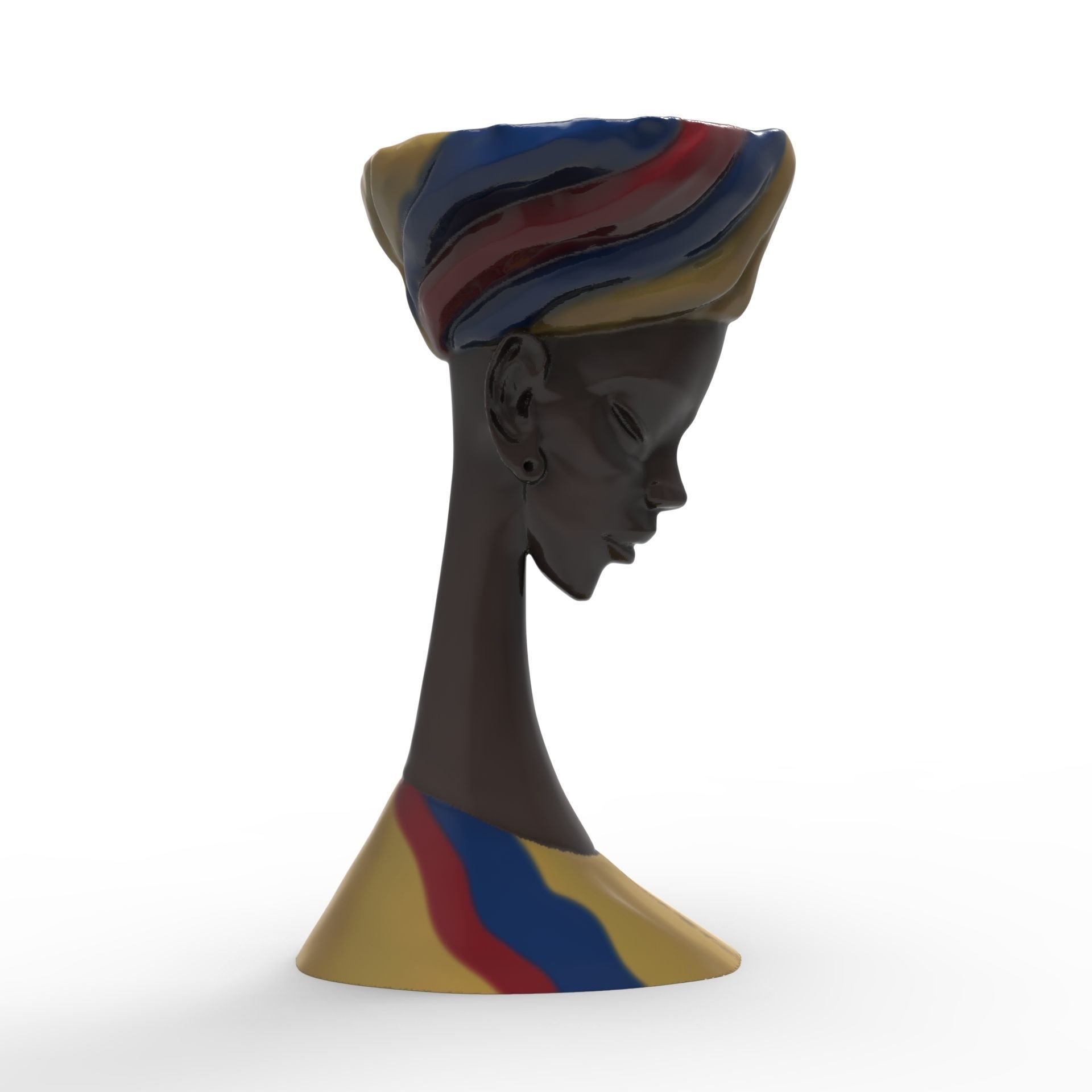 African Woman - Palenquera de Cartagena - STL for 3D printing 3D print model_4