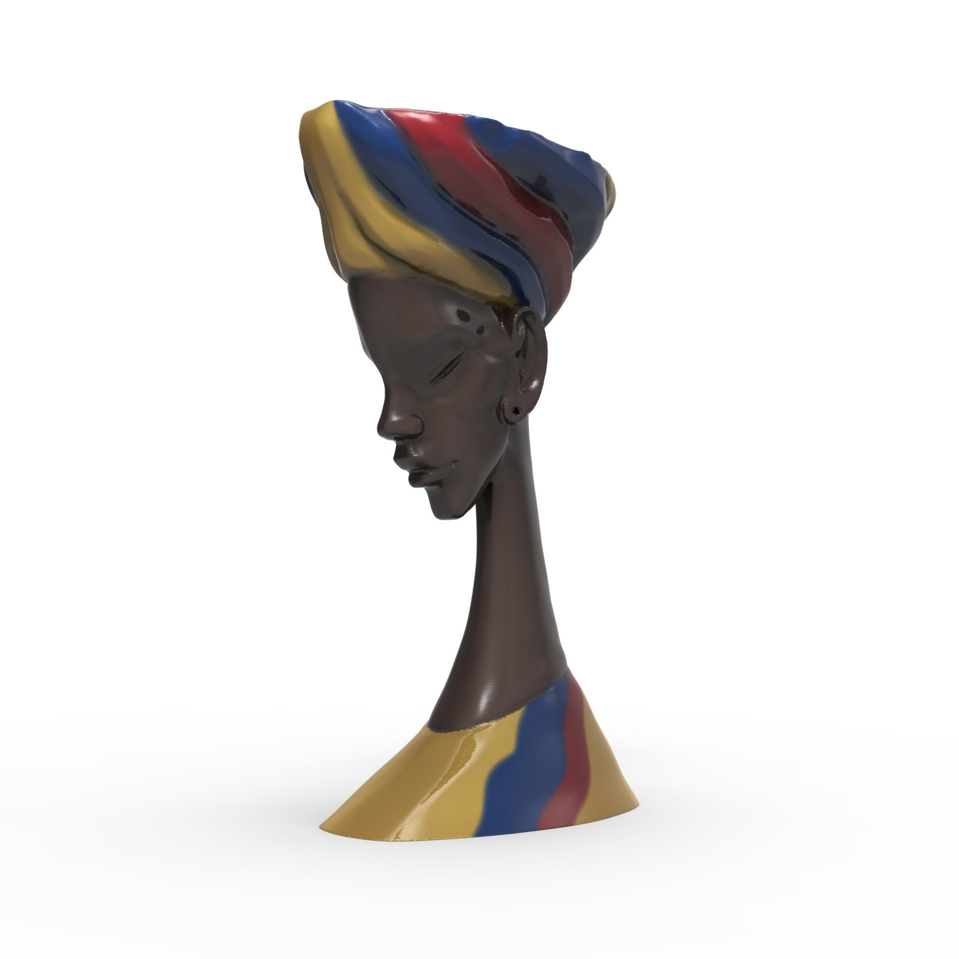 African Woman - Palenquera de Cartagena - STL for 3D printing 3D print model_1