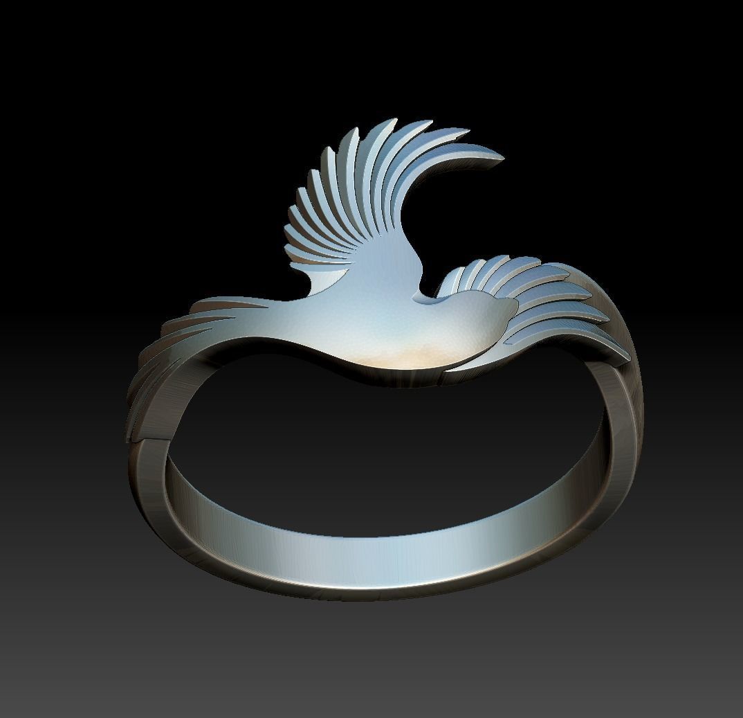 Magpie Ring 3D print model_21