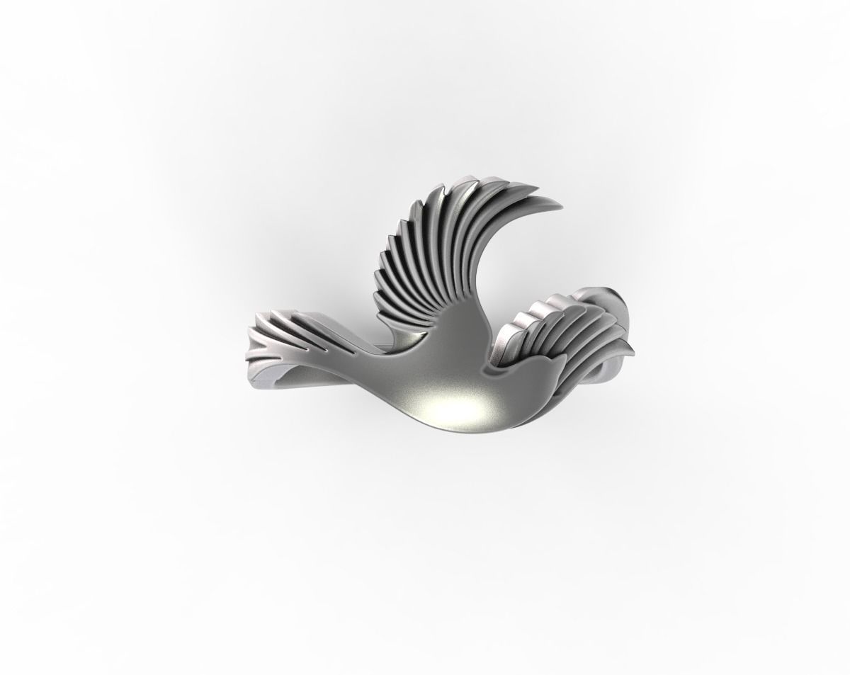 Magpie Ring 3D print model_6