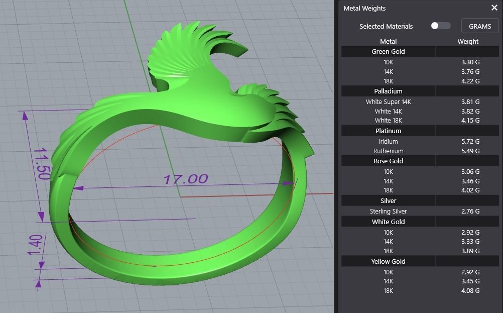 Magpie Ring 3D print model_13