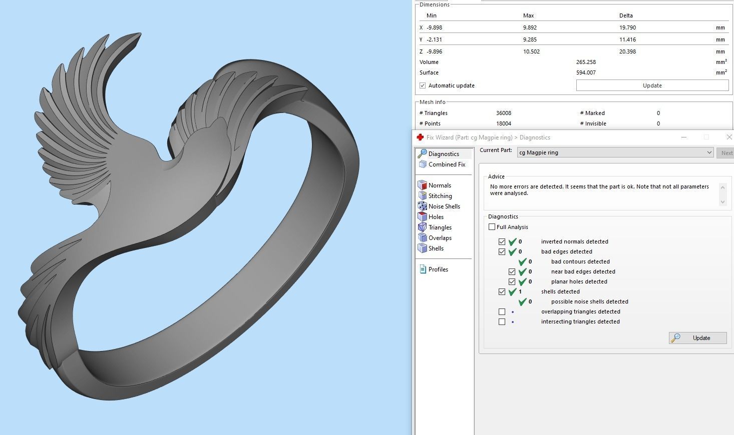 Magpie Ring 3D print model_12
