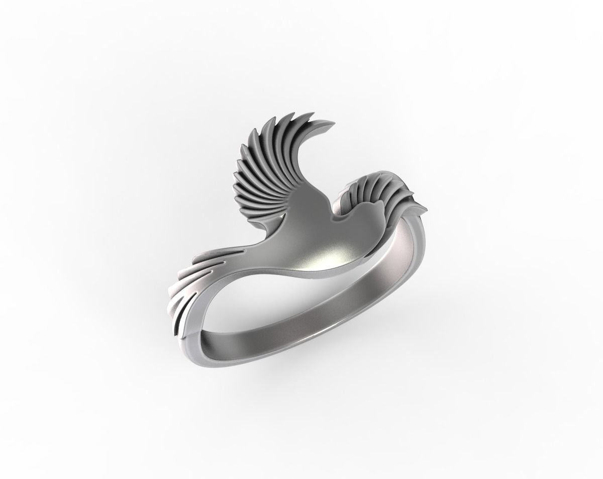 Magpie Ring 3D print model_5