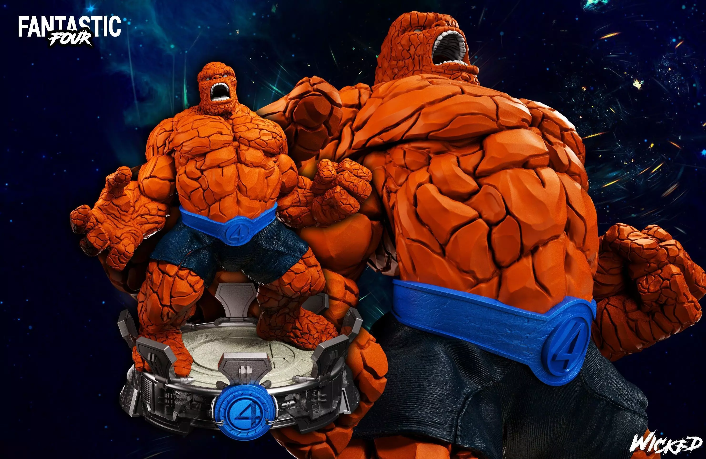 Wicked Marvel The Thing Sculpture 3D print model 3D print model_0