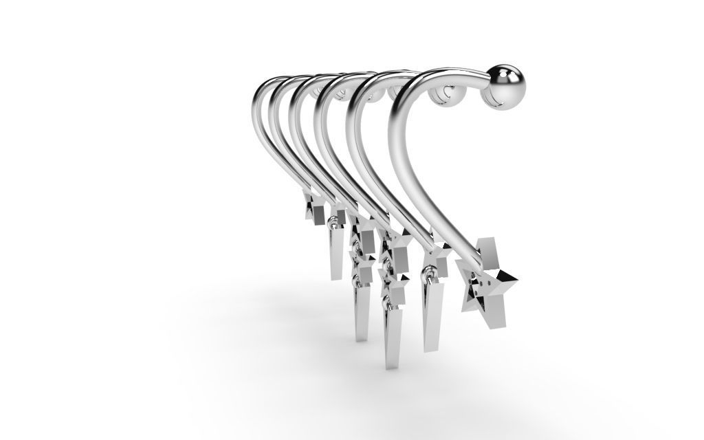 Set Star Piercing - 3D Jewelry - PC-452 3D print model_14