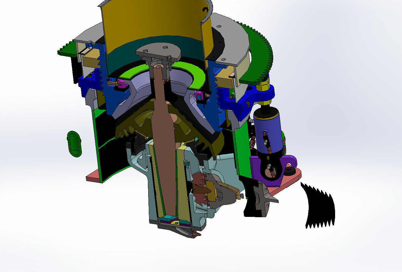 COMPLETE CONIC CRUSHER BODY ALL COMPONENTS 3D model_10